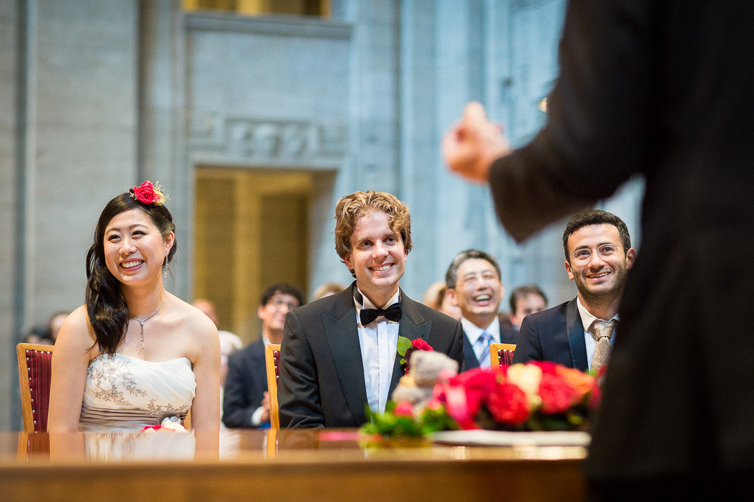 Glückliche Augenblicke der Hochzeit